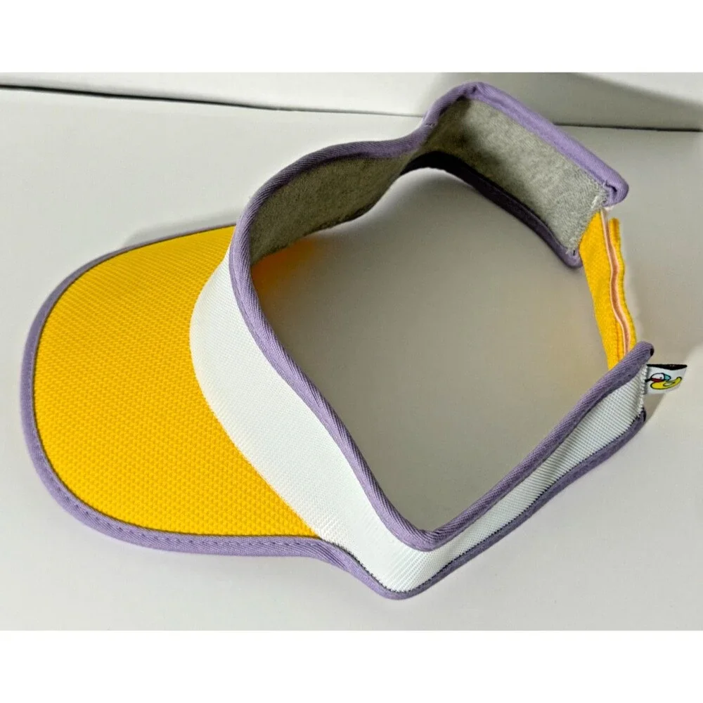 Adjustable Sun Visor Hat Wrap Around hook/ loop Running Beach Yellow Purple Cap